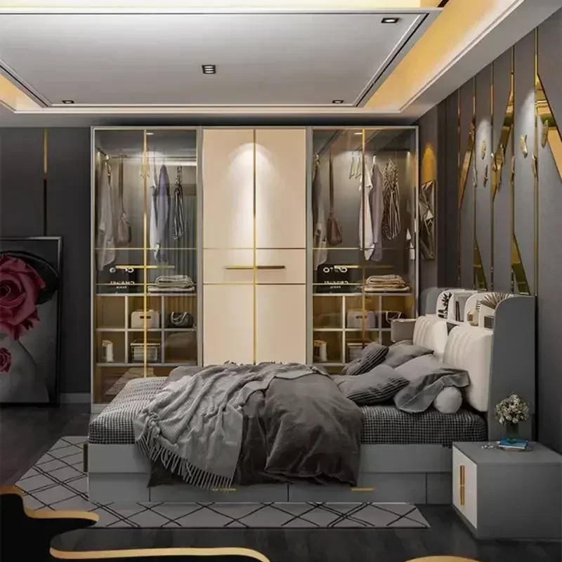 Bedroom Wardrobes Glass Doors Orgnizer Modular Organizer Storage Wardrobe Bedroom Organizer Office Guarda Roupa Trendy Furniture