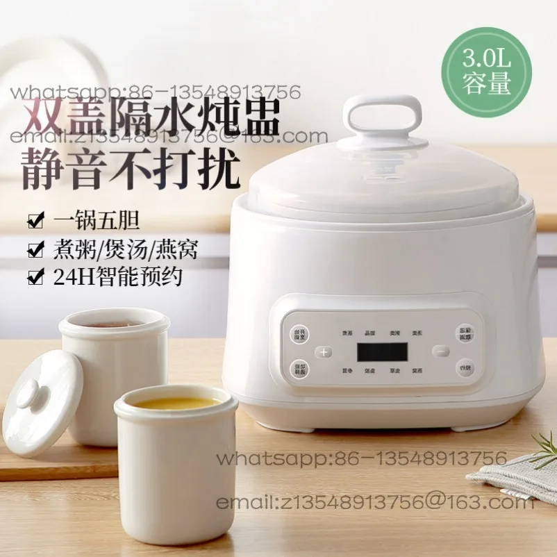 Cross-border 110V Ceramic Water-proof Stew Pot Household Multi-functional Divisible Bile Stew Cup Automatic Export
