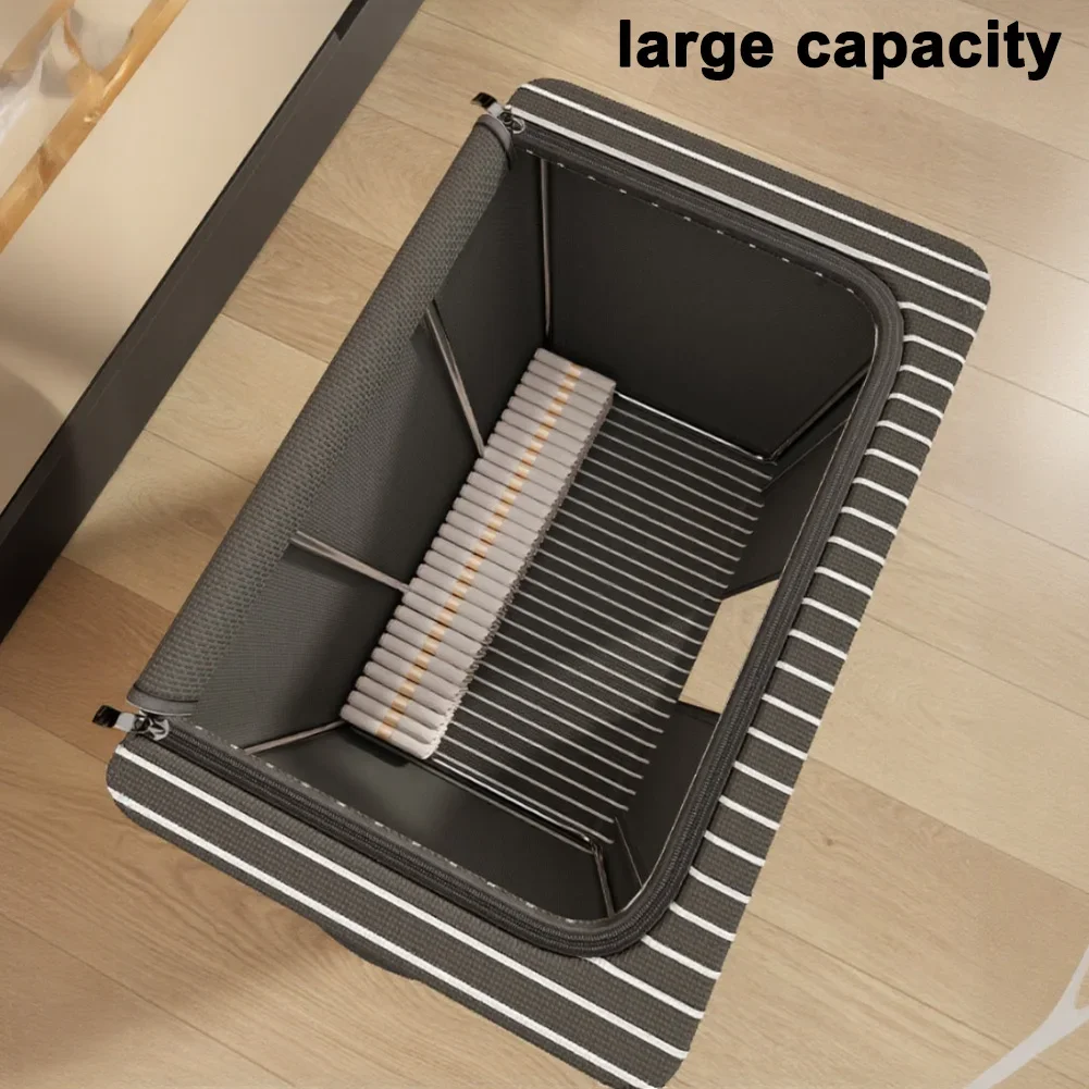 Foldable Storage Box with Waterproof Oxford Cloth and Sturdy Steel Frame for Home and Office Organization Needs