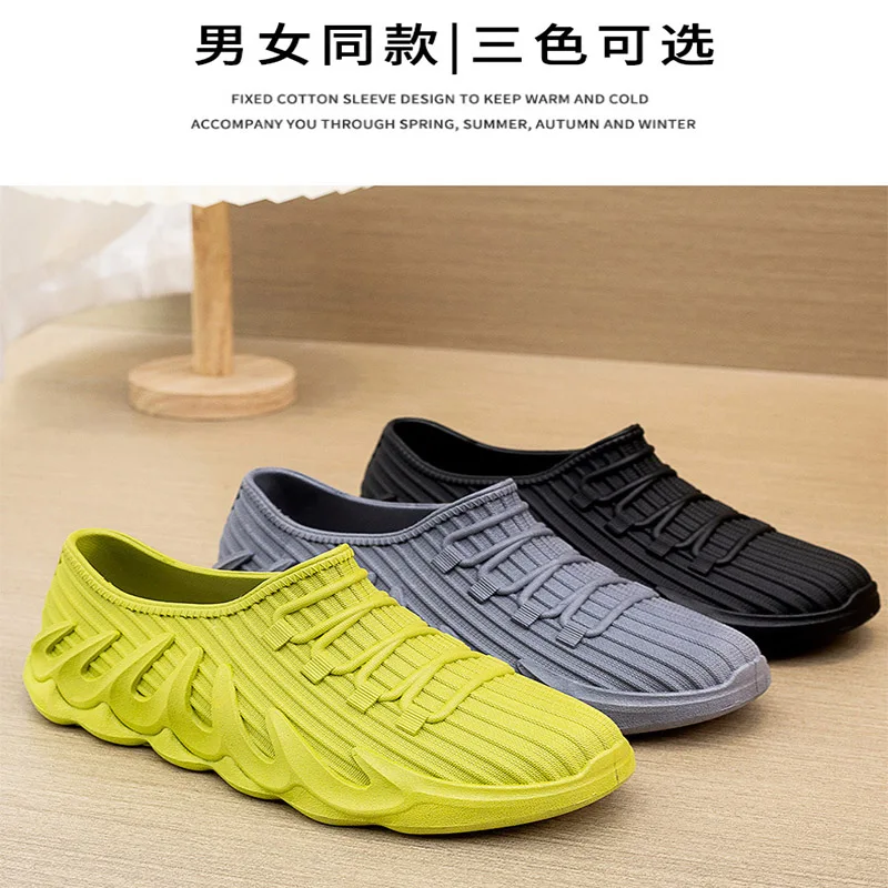 New Rain Shoes for Women Wearing Cotton Shoes for Outsiders, Women's Soles for Warm Snow Boots, Waterproof and Anti slip Rain Bo