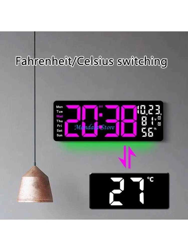 

U2JC Contemporary LED Digital Clock with Remote Control Alarm and Timer Date Temperature Display for Office Or Home Setting