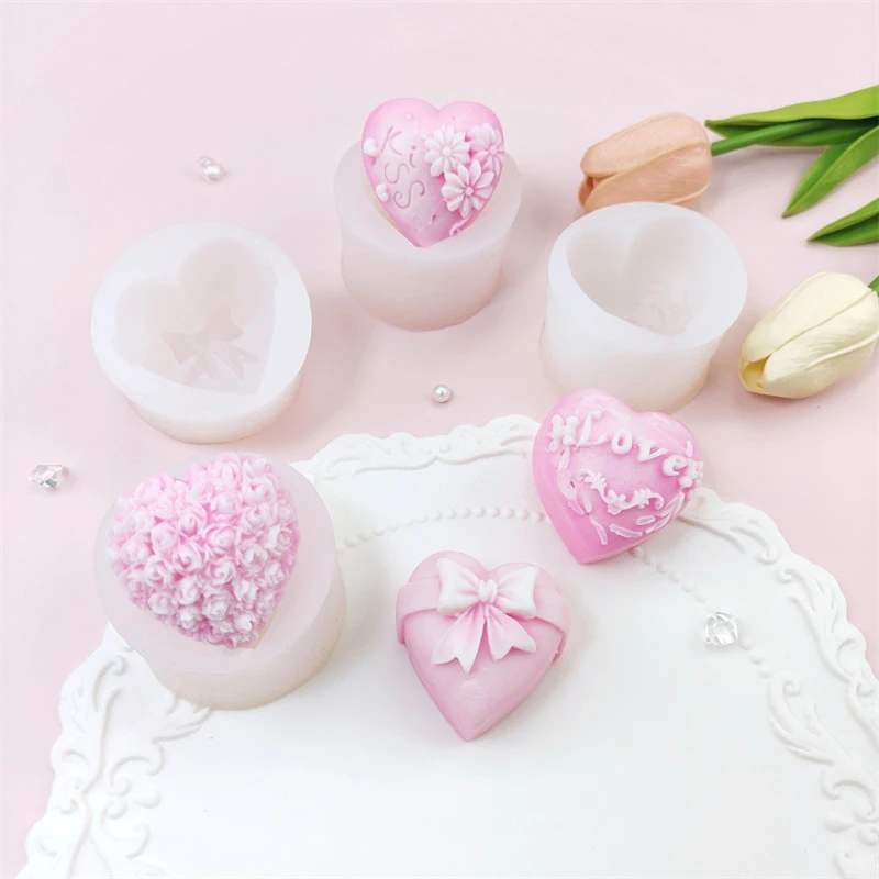 Knot Heart Design Silicone Mousse Mold DIY Decoration Chocolate Sugarcraft Polymer Clay Crafts 3D Mould Kitchen Tools