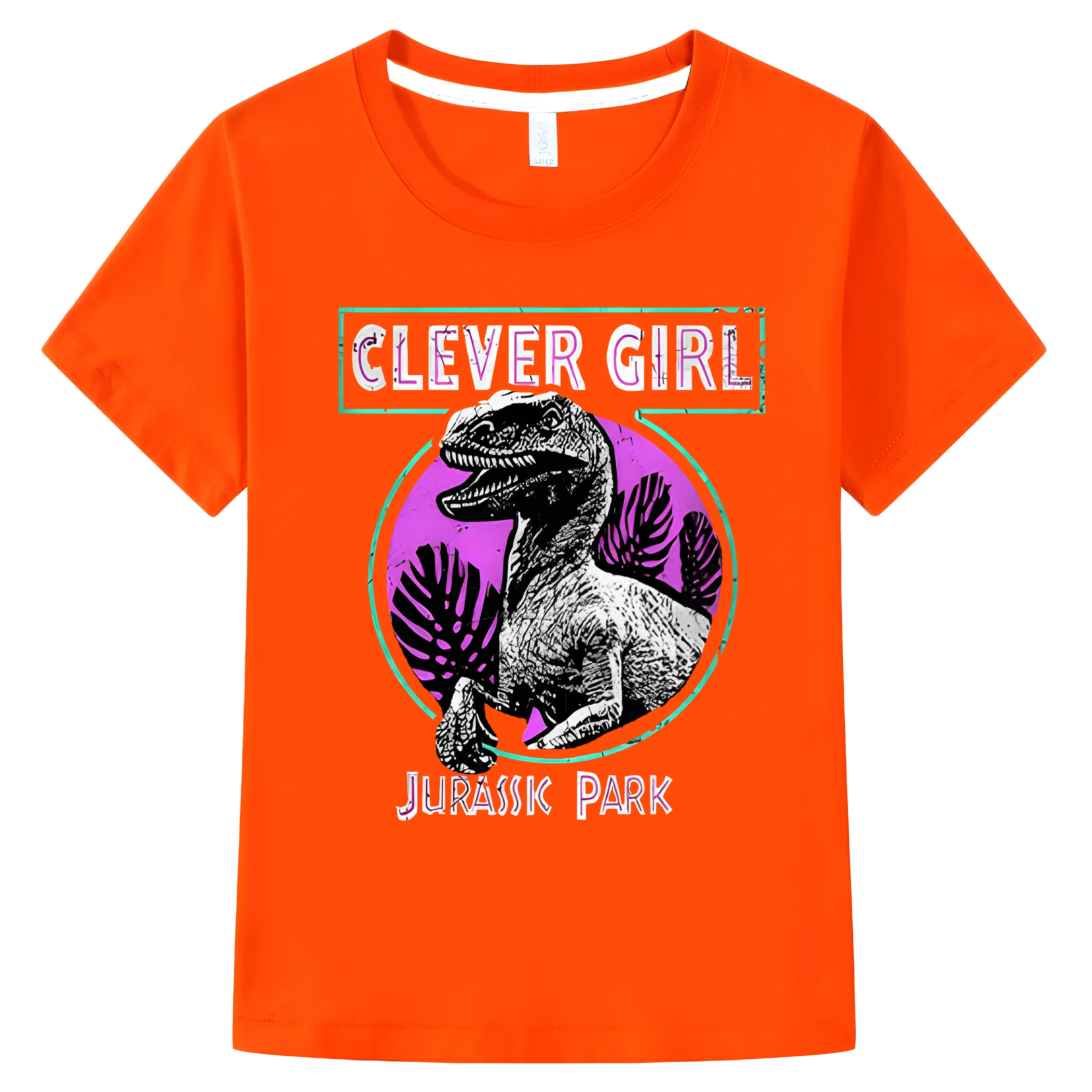 

Jurassic Park Camiseta Teal Raptor Children T-Shirt Tops Summer Cotton Short Sleeve Boy Girl T-Shirt Casual Baby Clothing