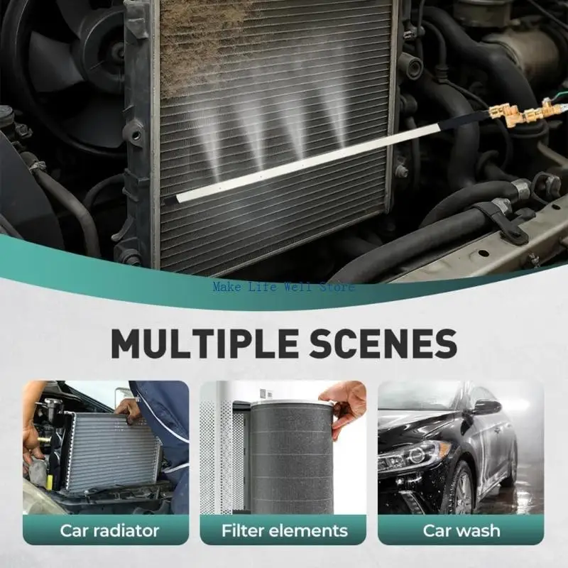  Stainless Steel with 6 Embedded Fan Nozzles 100cm Flexible Design