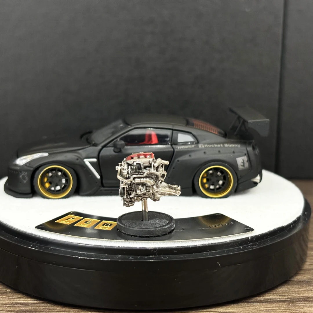 PGM 1:64 R35 Matte Black  Limited Edition Alloy Full-Open collectible Car Model