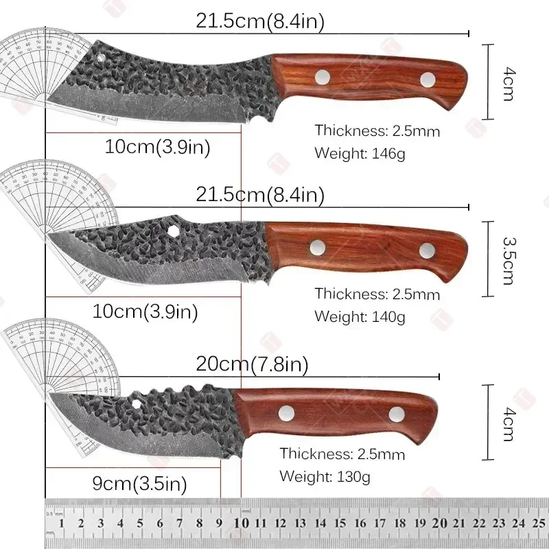 WXCOO Handmade Forged Cooking Knives Meat Cleaver Butcher Knife Stainless Steel Kitchen Knife Wooden Handle Kitchen Supplies image 5
