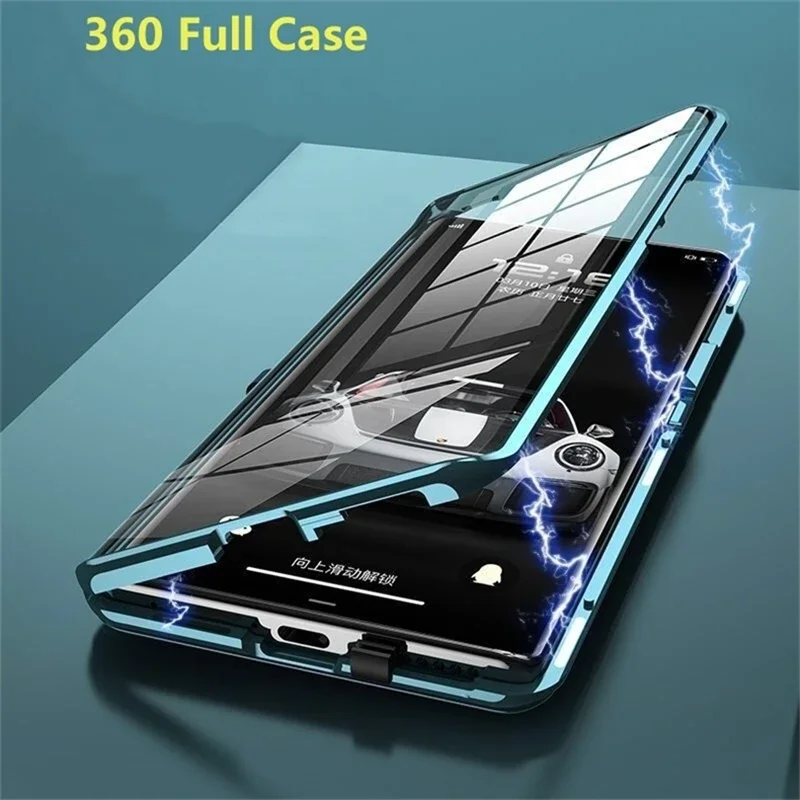 

360 Full Case For Realme GT Neo 5 GT3 5G Double Sided Magnetic Adsorption Metal Capa Tempering Glass Clear Cover For Realmi GT 3