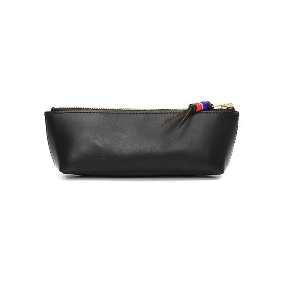 New Single-Layer PU Pen Bag Zipper Closure Portable Pencil Case Stationery Storage Bag School Office