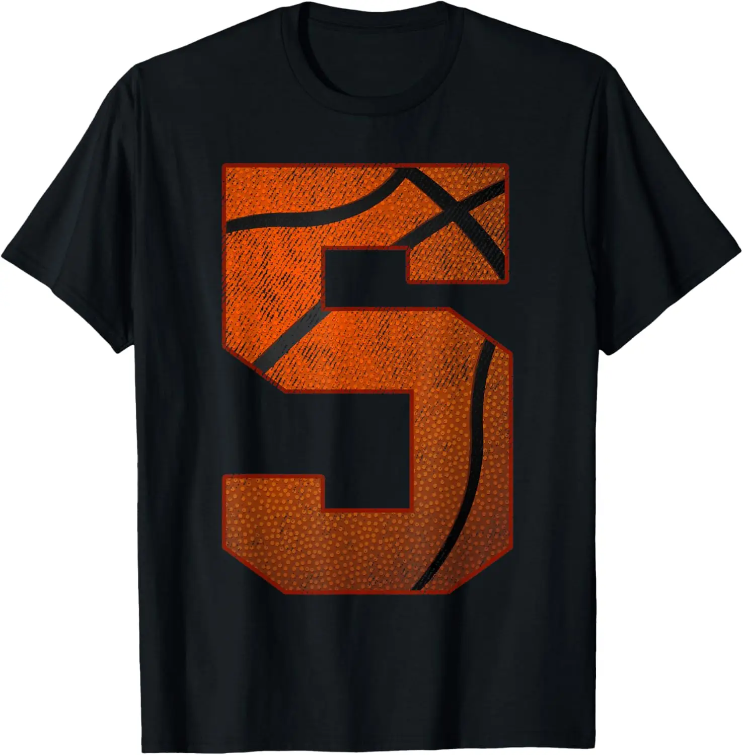 5th Birthday Party Five 5 Year Old Basketball Bday Boy T-Shirt