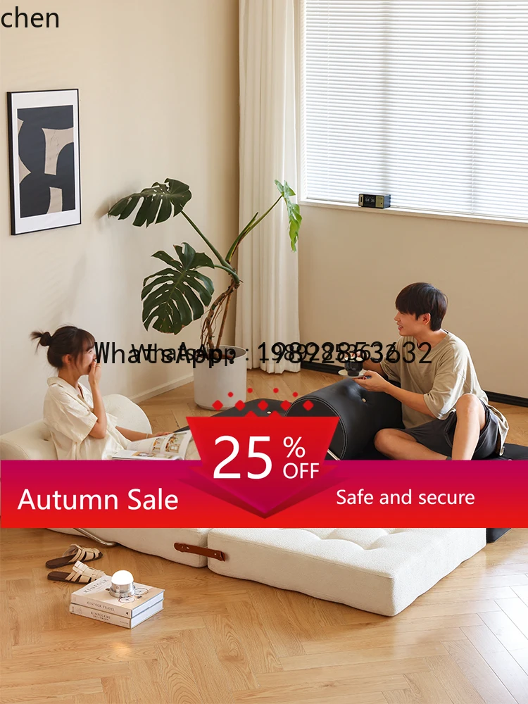 LYY أريكة سرير واحدة قابلة للطي كسول كتلة التوفو وحدة شقة صغيرة غرفة المعيشة أريكة جلدية حقيقية