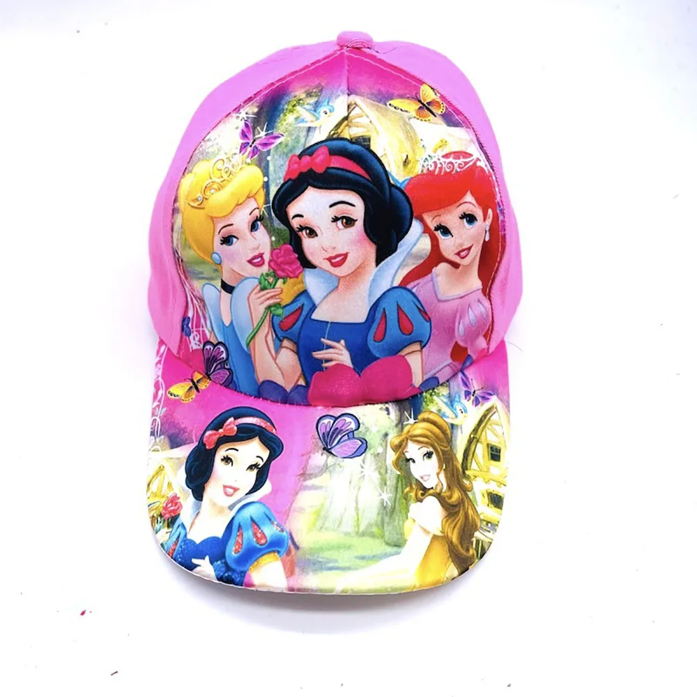 Disney-gorras de béisbol con dibujos animados para niñas, visera transpirable de malla, princesa Frozen, Elsa, 3 a 8 años