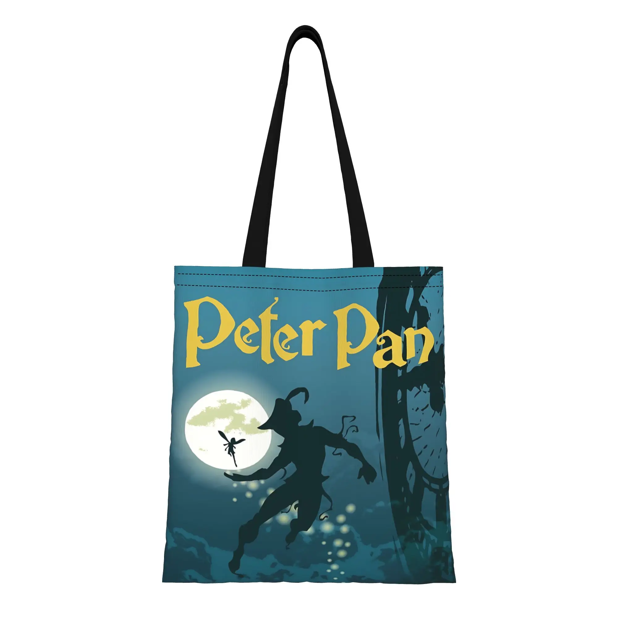 

1PC first day of school Disney Cartoon Canvas Peter Pan Canvas Tote Bag Women'S Shoulder Handbag