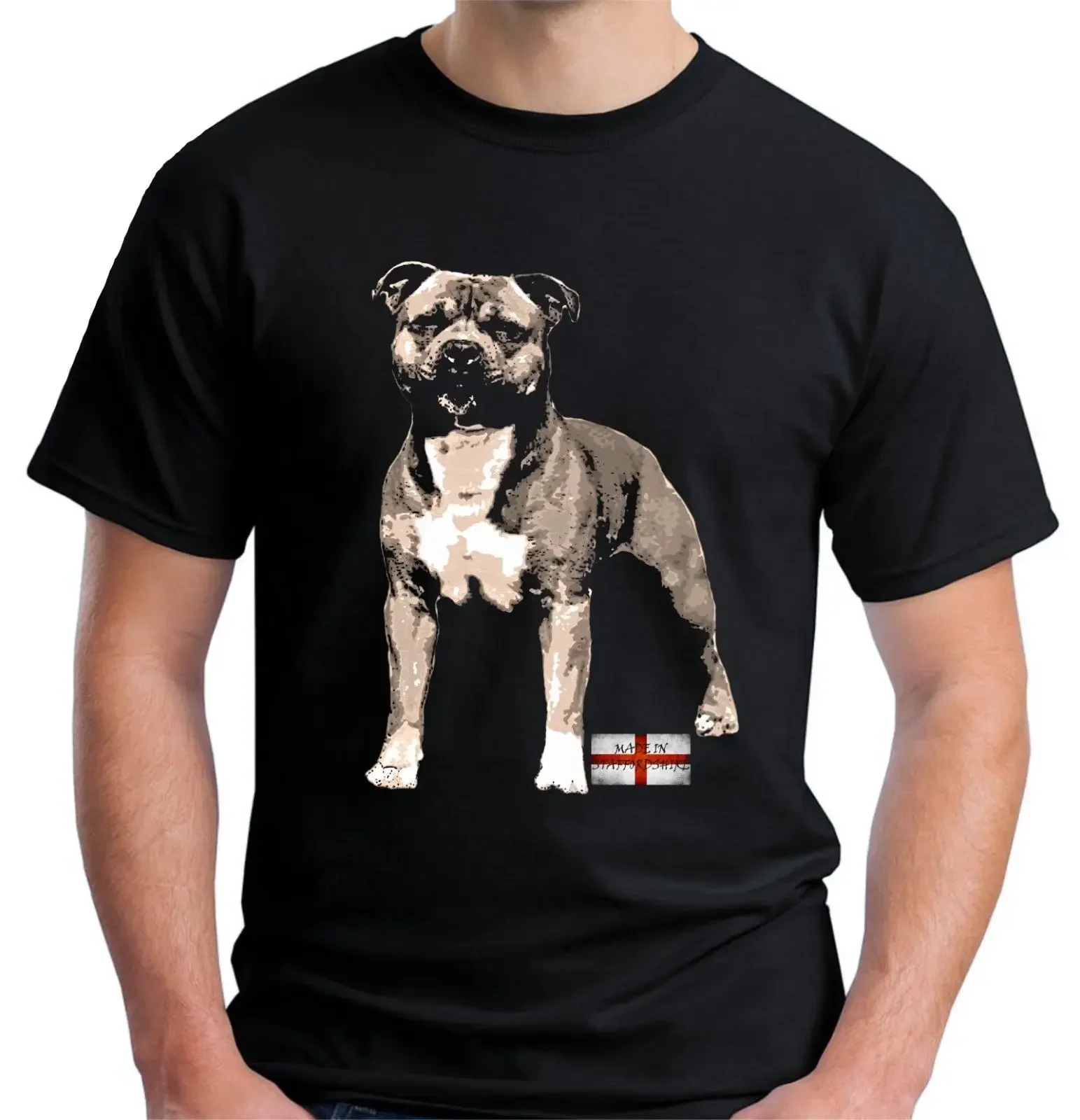 Hot Sale Summer  Mens Staf Shire Bull Terrier T Shirt Sbt Staffie Dog V175 100% Cotton For Man Shirts