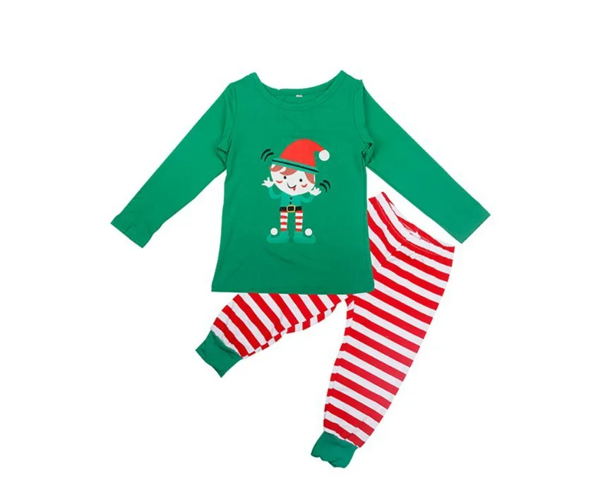 Family Christmas Pajamas Set Clothes 2024 Xmas Print Family Matching Letter Striped Home Suit Adult Kid Soft Pyjamas Baby Romper