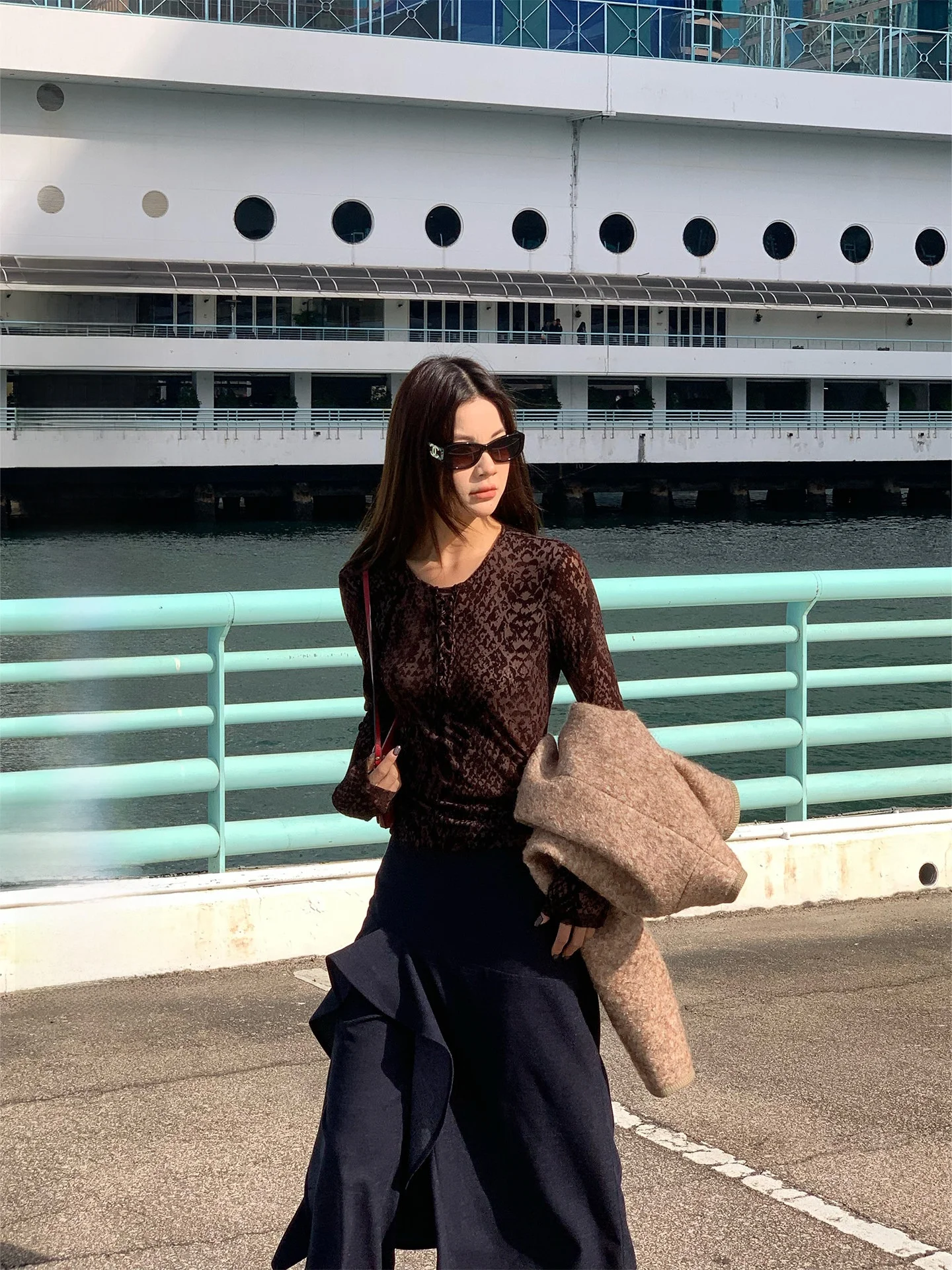 

Retro Unique Snake Print V-ne Tied Knitted Top Women Long Sve Base irt Faionable Polyester Fiber Daily Wear