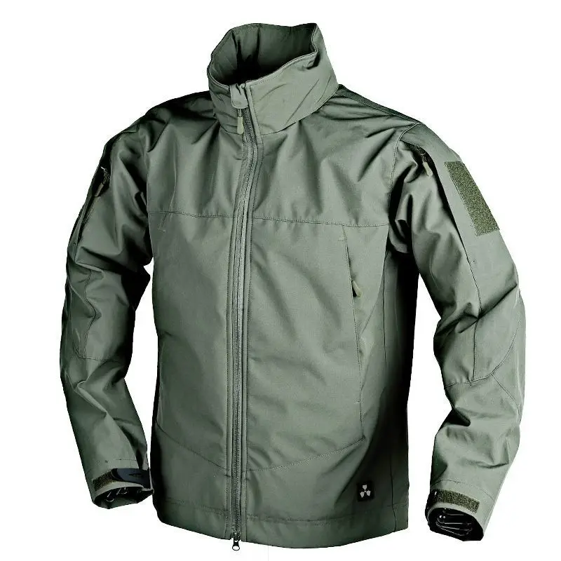 

Мужская тактическая куртка без велюра, софтшелл, с воротником-стойкой, в стиле штурмовика, весенне-осенняя, ветрозащитная и прочная.