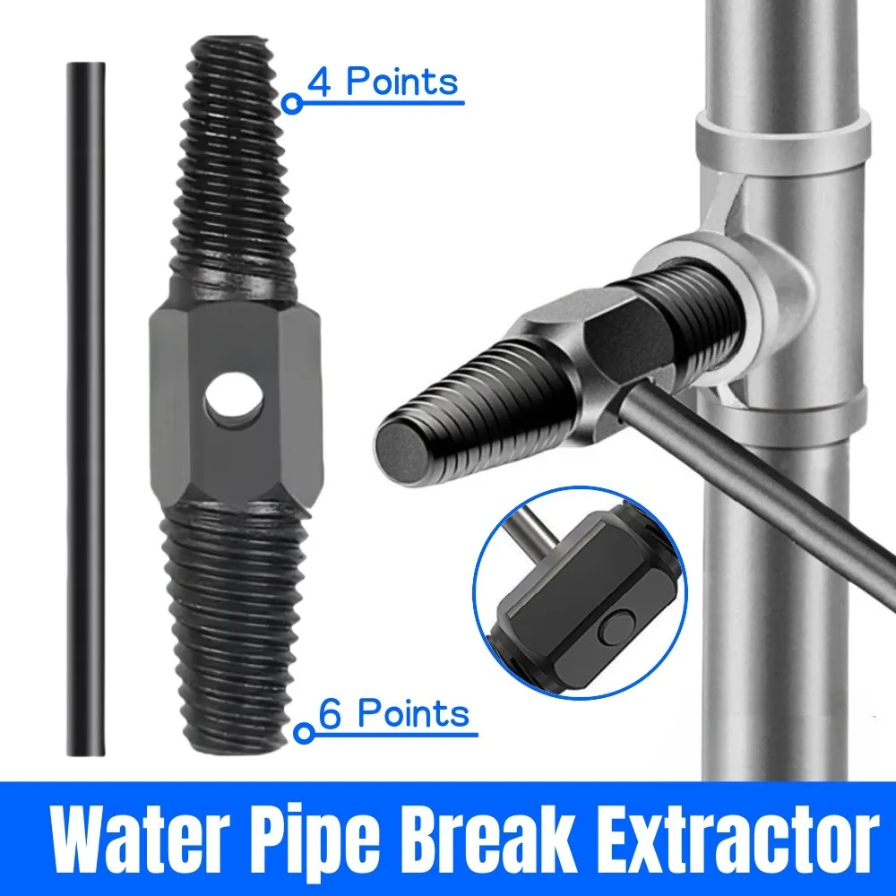 2 in 1 Broken Wire Water Pipe Bolt Removal Tool Water Pipe Break Extractor Kit for 1/2in / 3/4in Pipe Valve Faucet Break Bolt