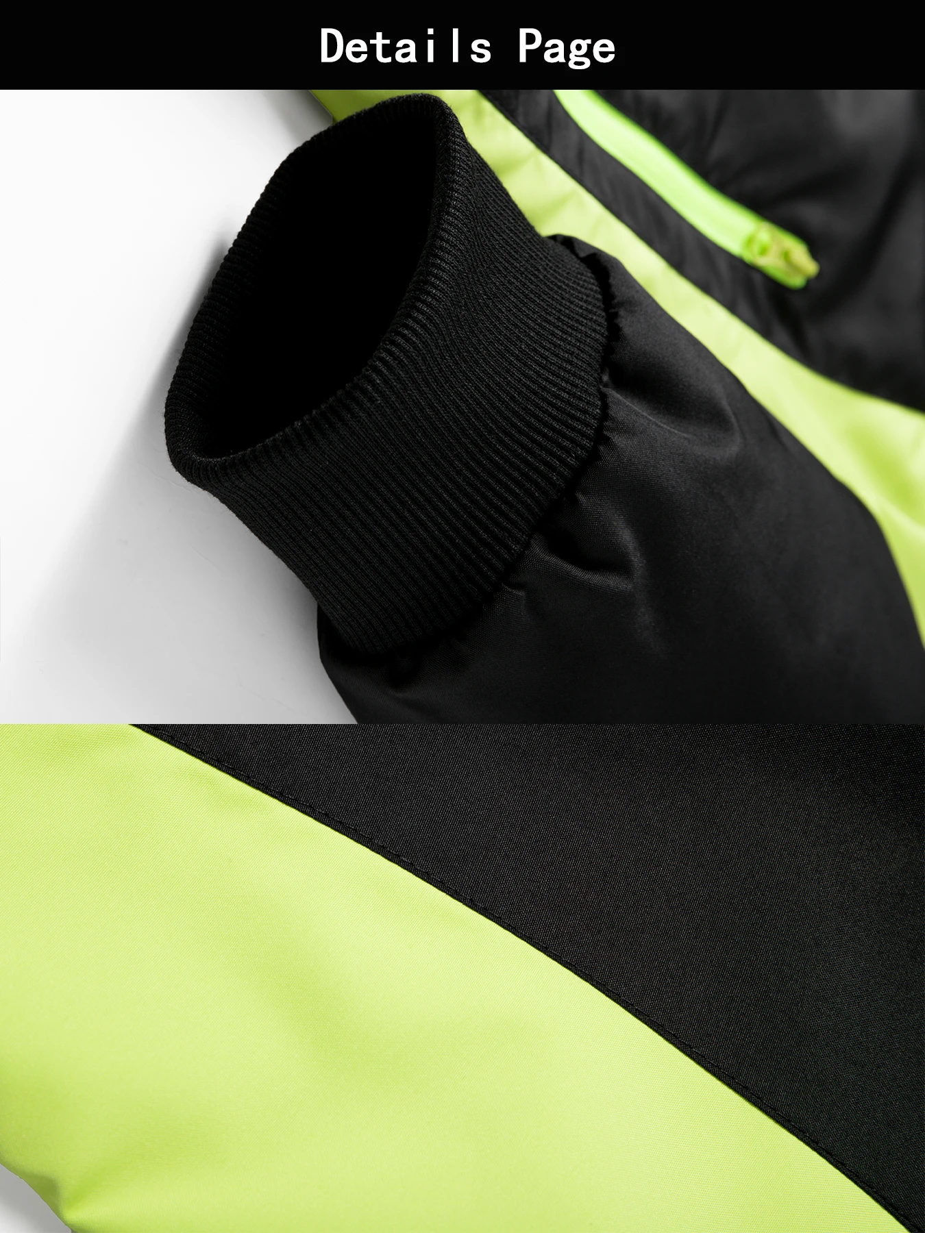 Herren Kontrast-Farben Windbreaker Jacke Einfarbige Sportliche Oberbekleidung mit Reißverschlusstaschen Lauf- Wander- Fitness- Freizeit-Sportbekleidung – Detail 5