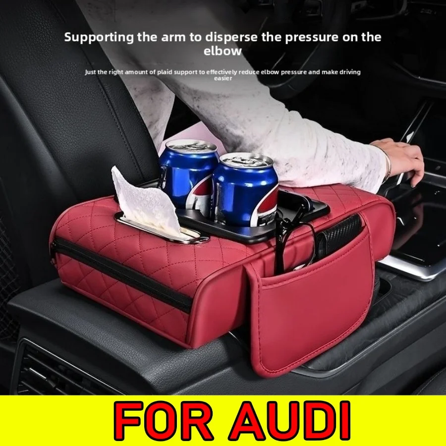 

For Audi A4 2009 - 2024 Non-Slip & Wear-Resistant Car Armrest Box Pad, PU Leather Multifunctional Version, Heightened