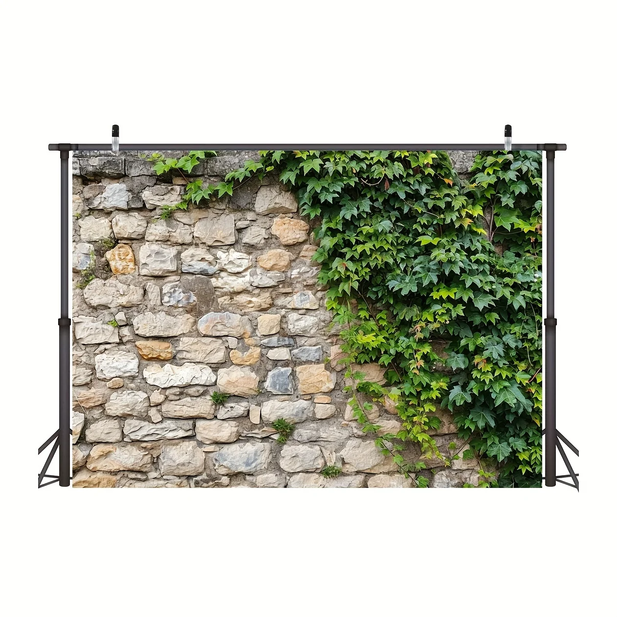 1pc simple rock brick wall background, spring garden plant stone wall, green plant, natural photography background - Image 2
