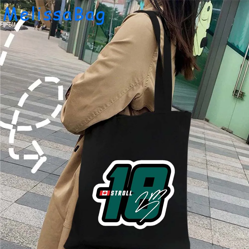 F1 Racer Signature Number Racing Canvas Shoulder Tote Bag Formula1 Lando Norris 4 Fernando 14 Carlos Sainz 55 Cotton Eco Handbag