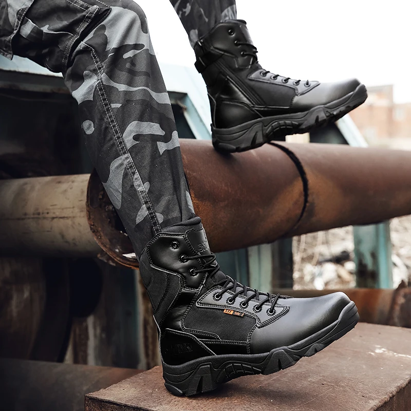 Tough Guy American Outdoor Waterproof High-top Combat Boots Mountaineering Non-slip Special Forces Tactical Boots Army Military