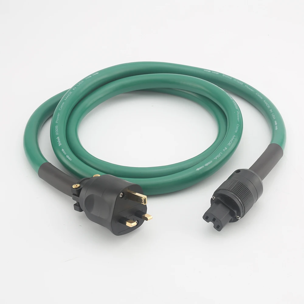 、2328 HiFi Power Cord UK Plug Copper-Plated Silver Mixed Audio Amplifier Connection Line High Quality Sound Enhancer
