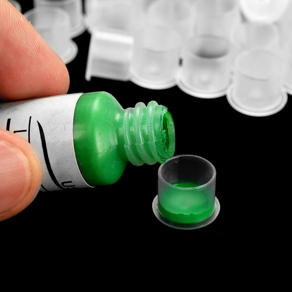 

100Pcs Disposable Tattoo Ink Cup S/M/L Permanent Tattoo Makeup Eyebrow Makeup Pigment Container Caps Tattoo Accessories
