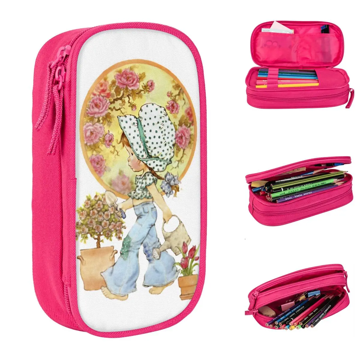 Sarah Kay Roses And Watering Can Pencil Case Pencilcases Pen Holder Big Capacity Bags School Supplies Cosmetic Stationery