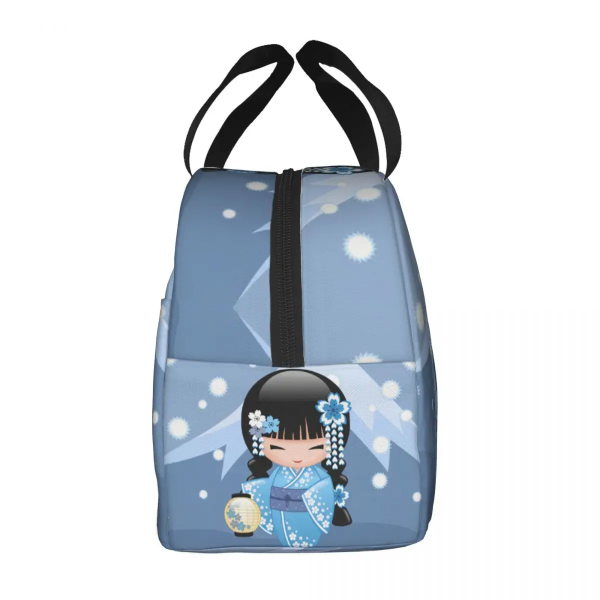 Kawaii Kokeshi Doll Insulated Lunch Bag Japanese Geisha Girl Leakproof Thermal Cooler Bento Box Women Food Container Tote Bags