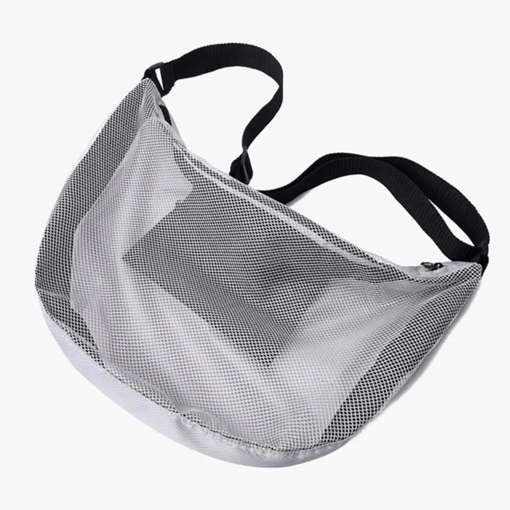 Multi-pocket Men Shoulder Bag Waterproof Basketball Carrier Bag with Adjustable Strap Mesh Pocket Crossbody Soccer Volleyball