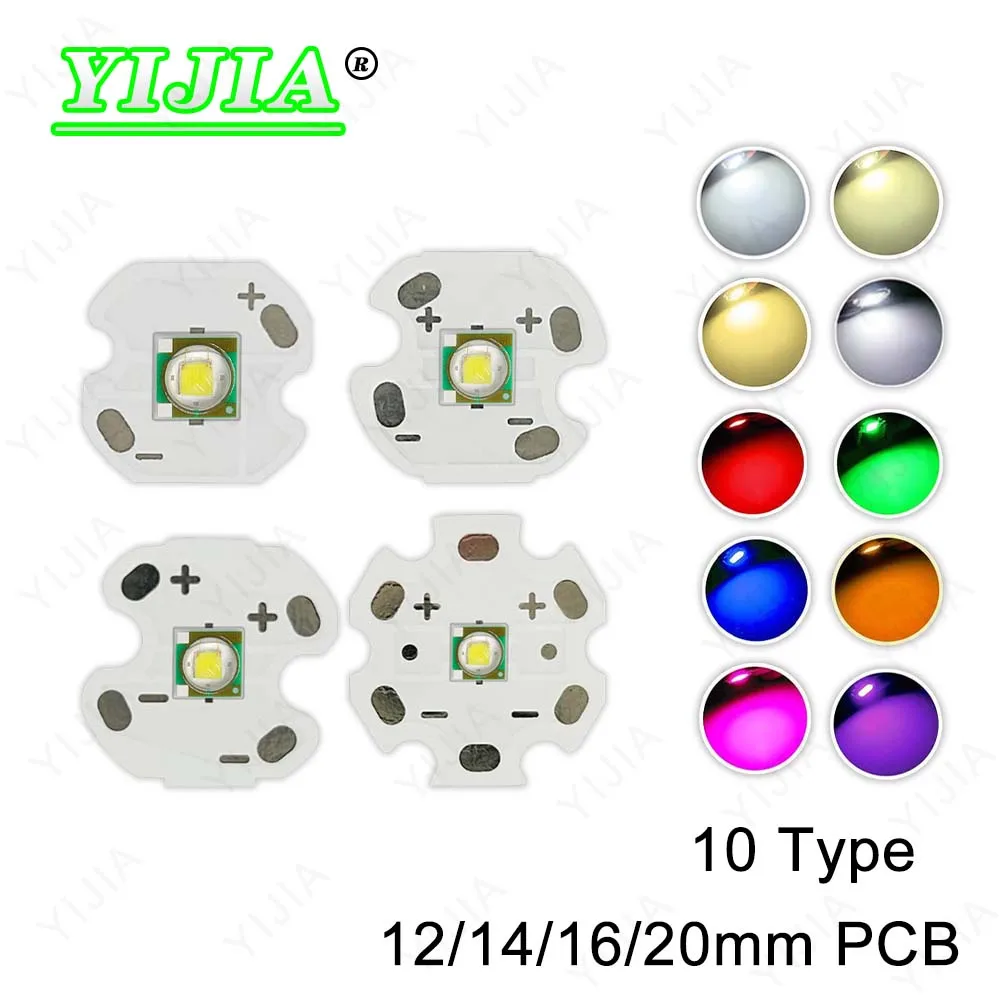 10pcs 3535 XPE Light Beads 1W 3W Warm Natural White Red Green Blue Yellow SMD 3535 LED Chips With 12 14 16 20mm PCB Board Diode