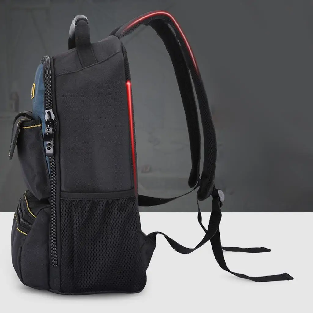 15 Pockets Electrician Technician Tool Backpack Shoulder Bag 12Inch