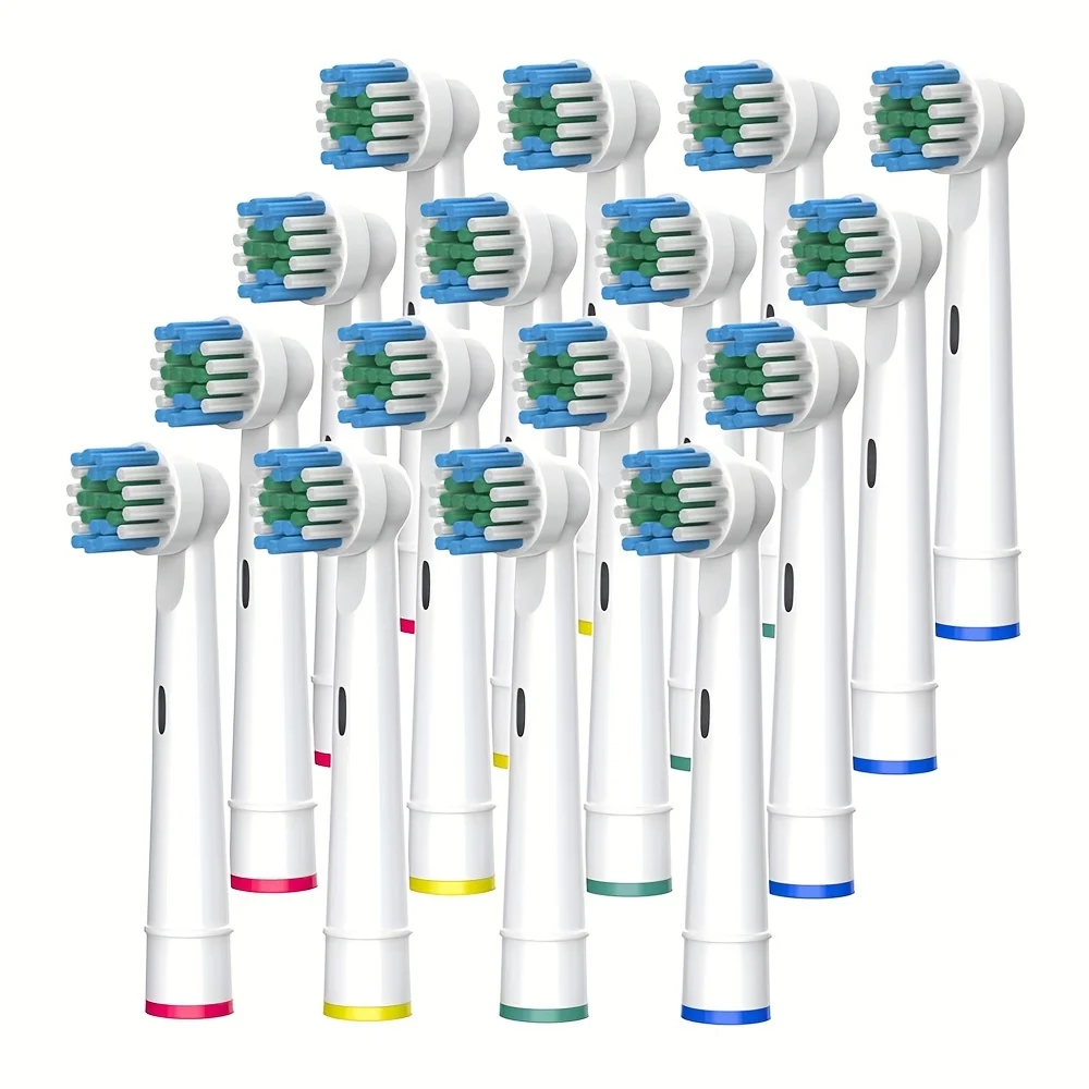16-Pack Replacement Toothbrush Heads, Compatible with Oral-B Pro 500/1000/1500/3000/3757/5000/7000/8000 Electric Toothbrushes