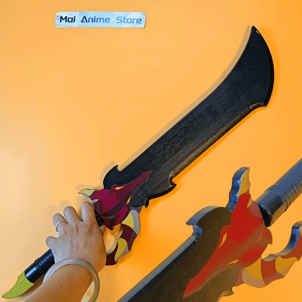 24인치 미즈시노 순 카타나 애니메이션 솔로 레벨링 검 사무라이 검 코스프레 소품 닌자 칼 나무로 만든 진짜 일본 카타나 장난감 선물