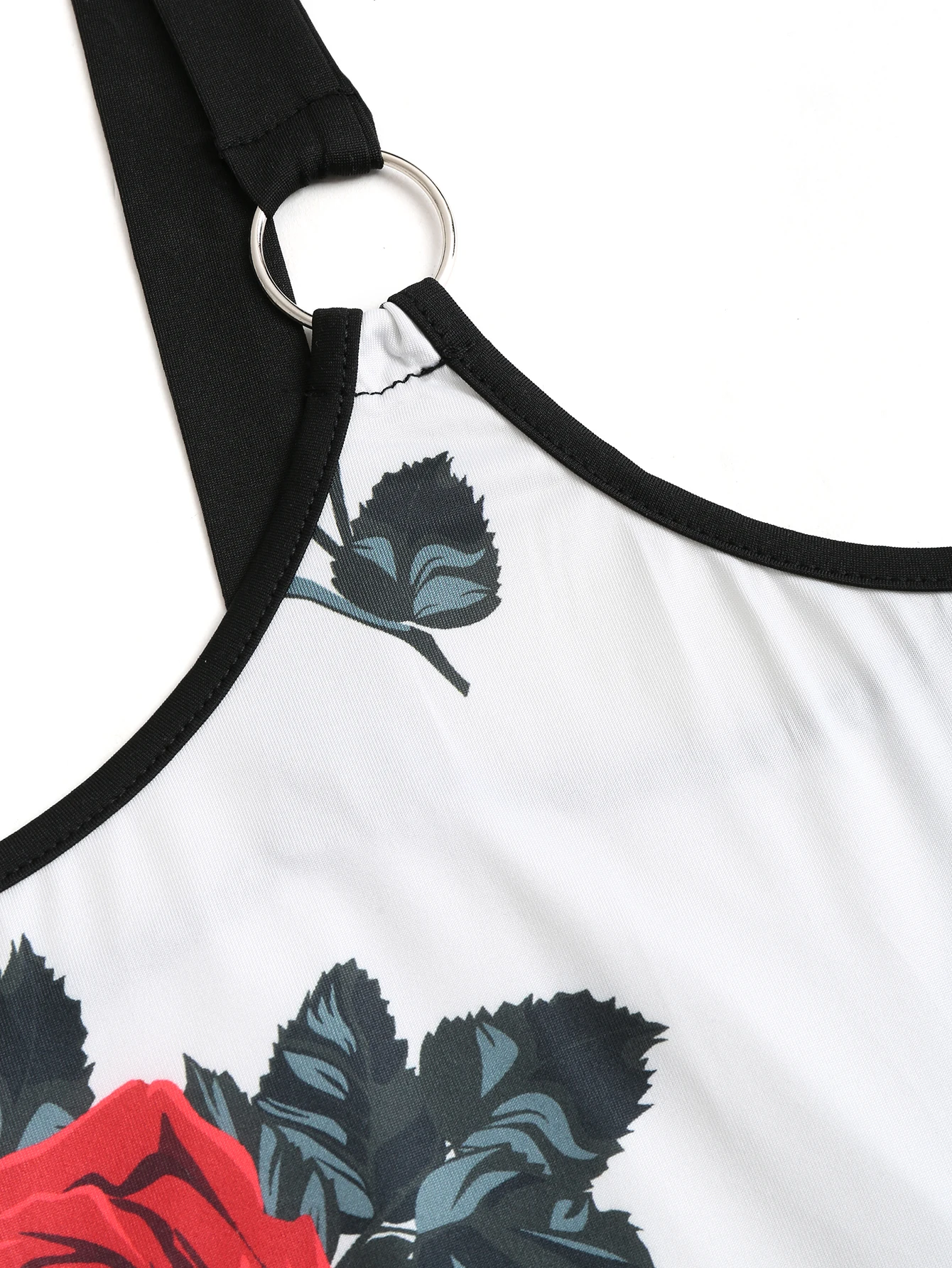 2024 European and American fashion women plus size spring and summer new sexy rose print temperament suspender dress women