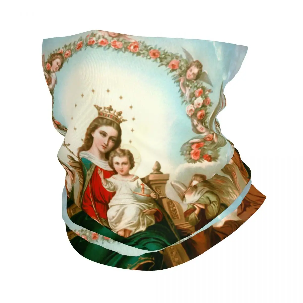 Custom Virgin Mary Winter Headband Neck Warmer Men Women Ski Cycling Tube Scarf Catholic Christian Face Bandana Gaiter