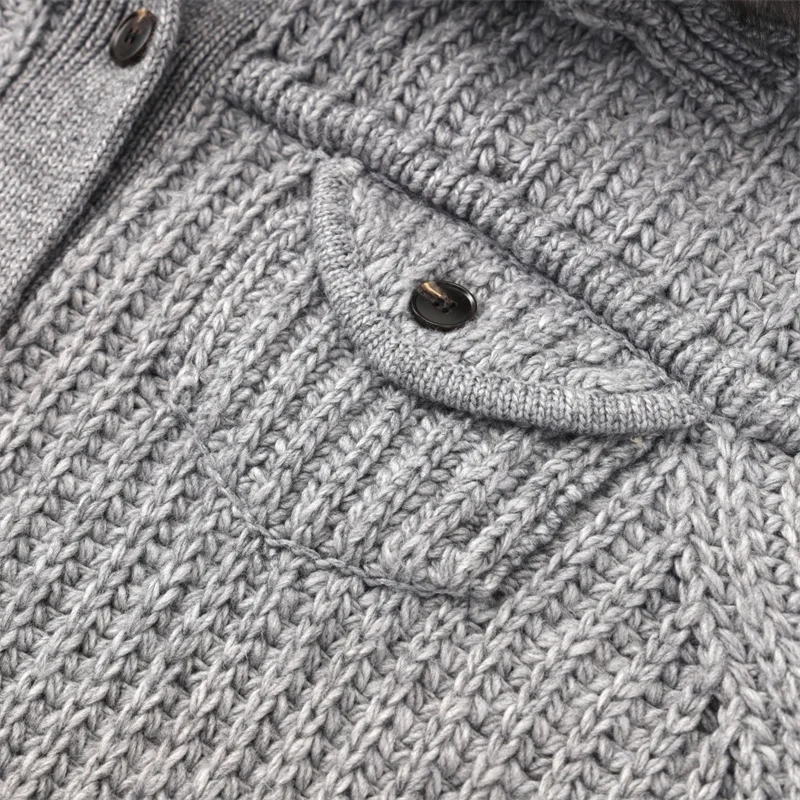 Cárdigan para mujer, nuevo top de manga larga con cuello de piel desmontable para invierno, mezcla de lana 2025, suéter para mujer, abrigo de una sola botonadura