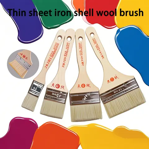 Thin Sheet Iron Shell Wool Brush Tool For Decoration Painting Latex Coating Cleaning Barbecue Baking Painting