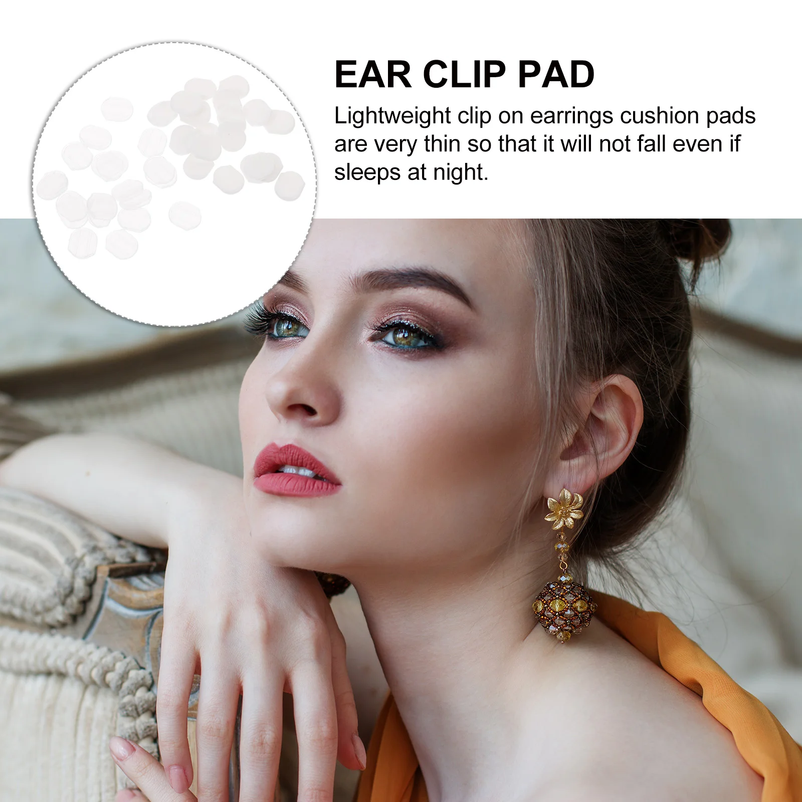 40pcs Ear Clips Accessories Eco-friendly Ear Clamps Pad Ear Antalgic Mat Ear Clips Skid Resistance Mat (Large Size)