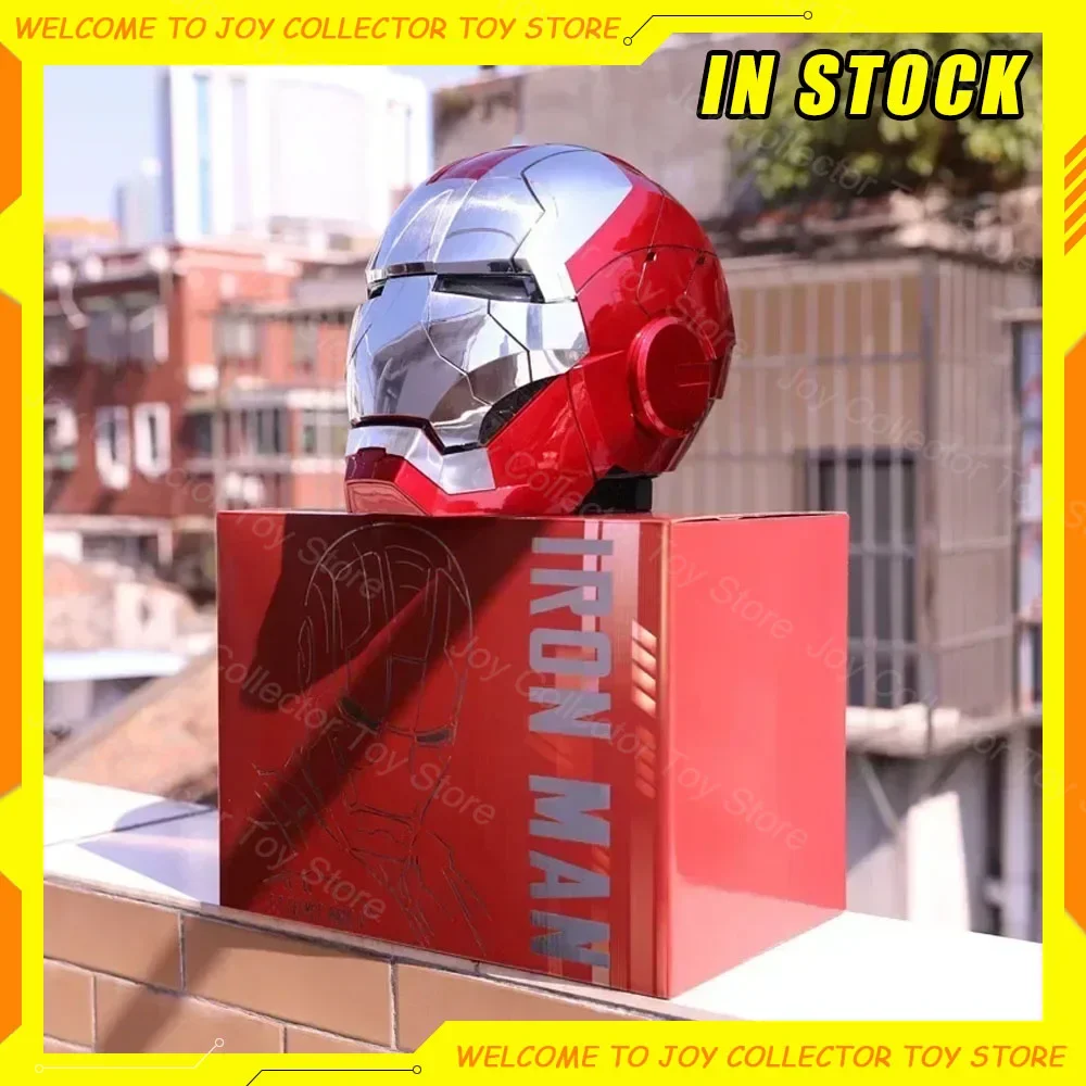 Iron Man Helmet MK5 LED Eyes 1/1 Cosplay Metal Mask Voice Control Avengers Electric Voice Control Helmet Xmas Gift Boy Girl Toys