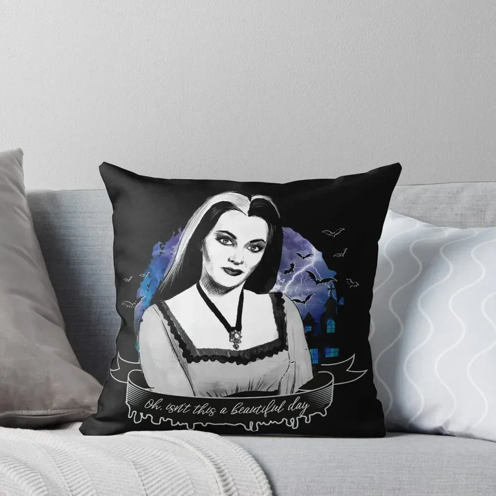 Goth Queens - Lily Munster Throw Pillow christmas supplies Elastic Cover For Sofa Christmas Pillowcase Pillow