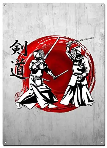 Kendo Metal Tin Signs, Martial Arts Colorfast Posters, Decorative Signs Wall Art Home Decor