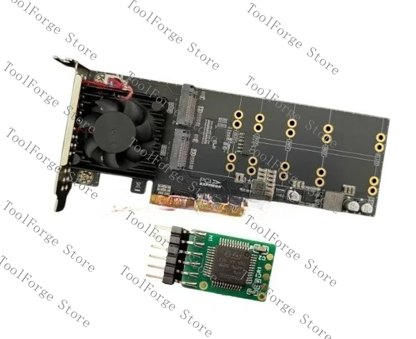 Drive-Free & Split-Free 4-Disc M.2 Half-Height Expansion Card - Built with PLX8747 Chipset