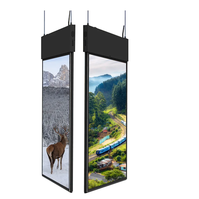4s Shop 55 Inch Indoor Double-sided Hanging Advertising Display Window Ceiling LCD TV Screen Digital Signage Kiosk