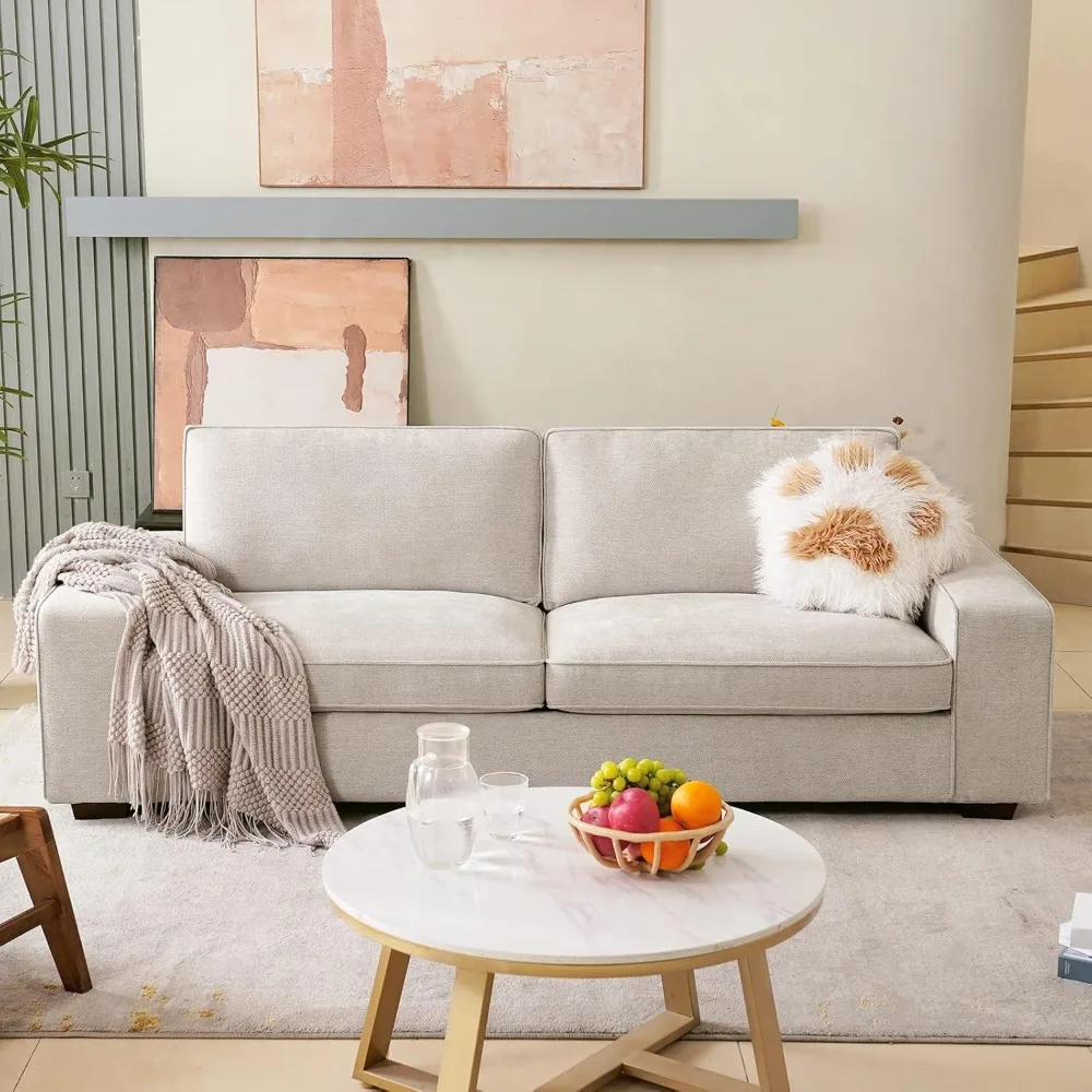 

71.2" Modern Sofa Couch for Bedroom, Loveseat with Removable Cover, Wide Armrest, Spring Cushions and Solid Wood Frame,