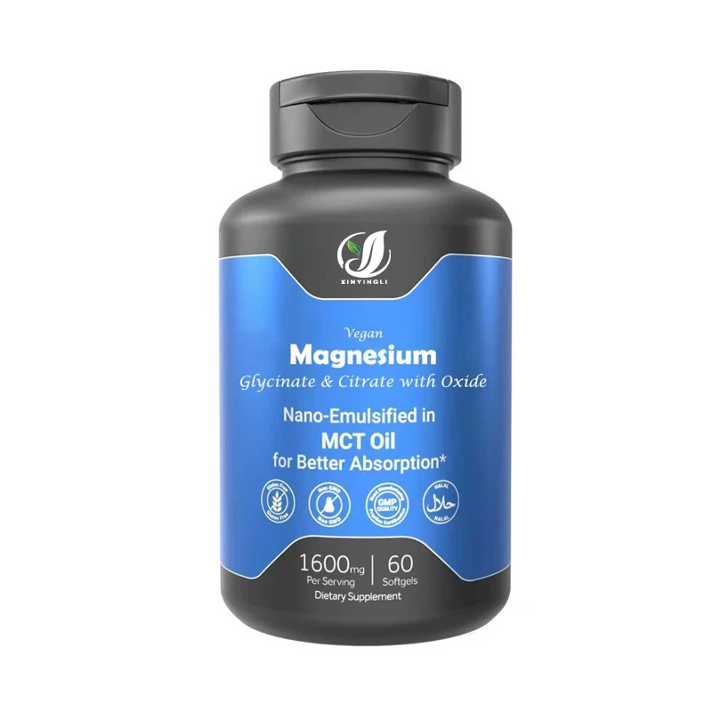 Vegetarian Triple Magnesium Complex | Chelates Glycine, Citrate, and Oxides, Easily Absorbs Muscle and Bone Support