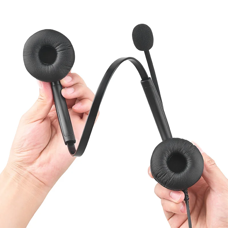 Cuffie telefoniche B25 con microfono comode auricolari comunicati per telefoni da ufficio call center Porta USB RJ9 da 3,5 mm