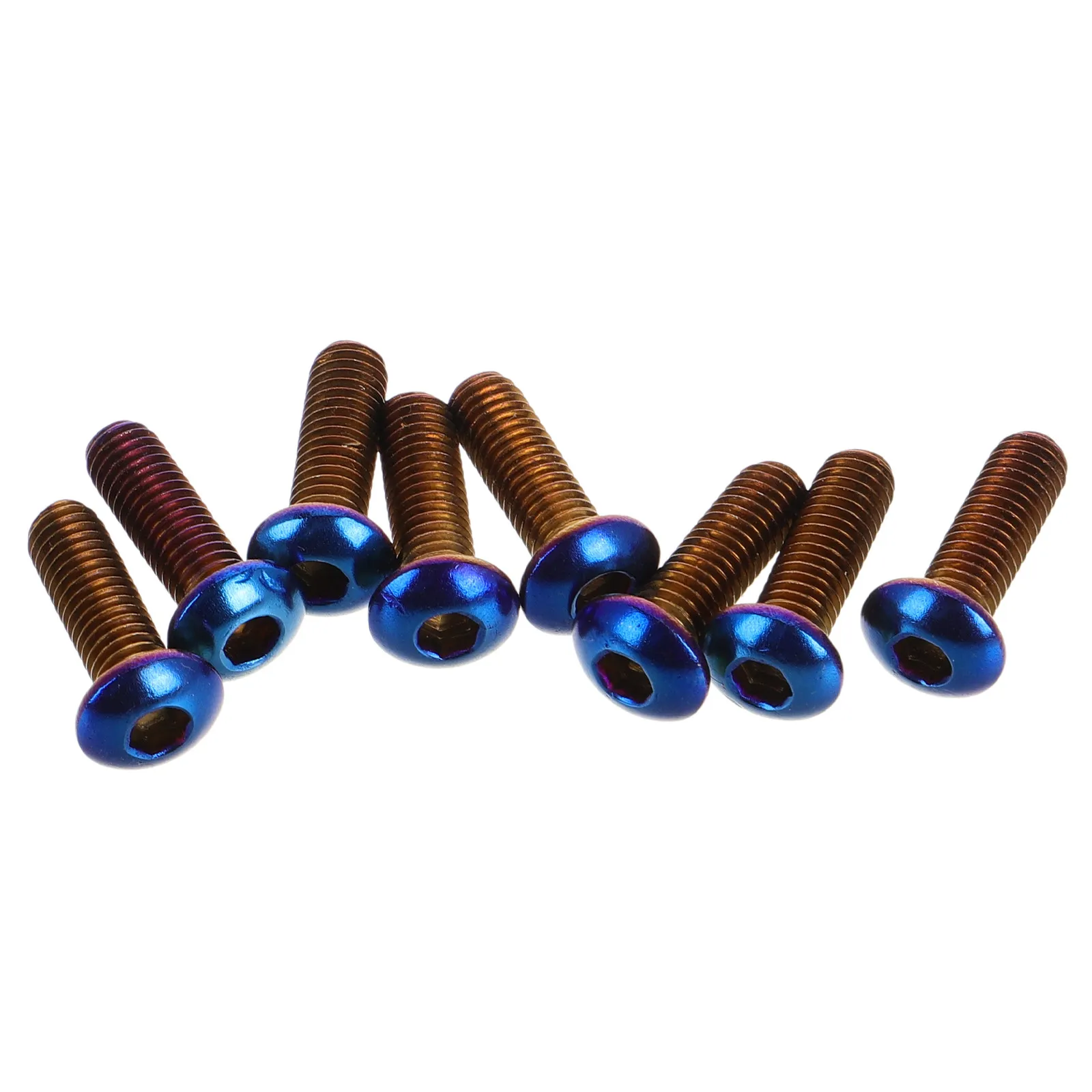 8Pcs M5x0.8 Steering Wheel Screws Colorful Baked Blue Round Racing Modified Car Fixing Fastener Screws Car Fixing Bolts