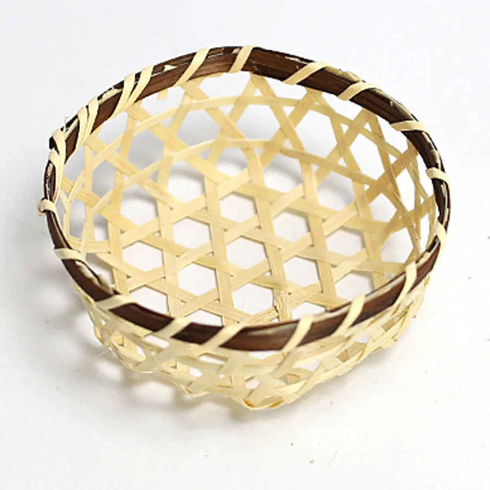 

8Pcs Fine Texture Bamboo Woven Baskets Beautiful Weaving Lines Decorative Basket Mini Dustpan Handicrafts Woven